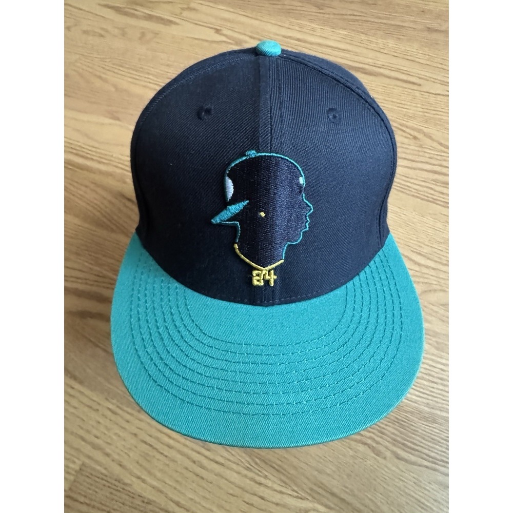 Baseballism x Ken Griffey Jr. 24 Silhouette Snapback Hat Navy Blue Teal Cap